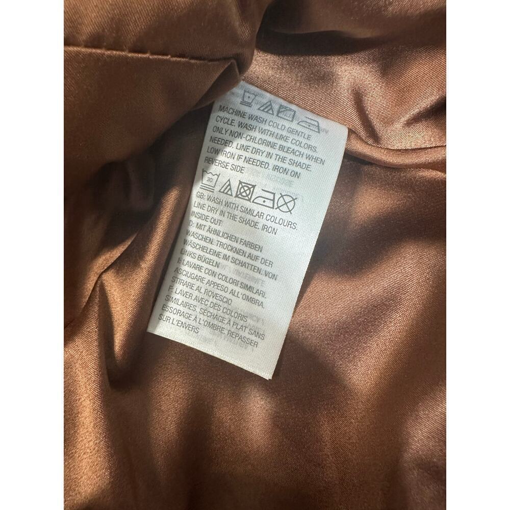 Gili Vegan Faux Leather Jacket Women 4 Brown Feminine Moto Biker Tired Cowgirl - Picture 8 of 12